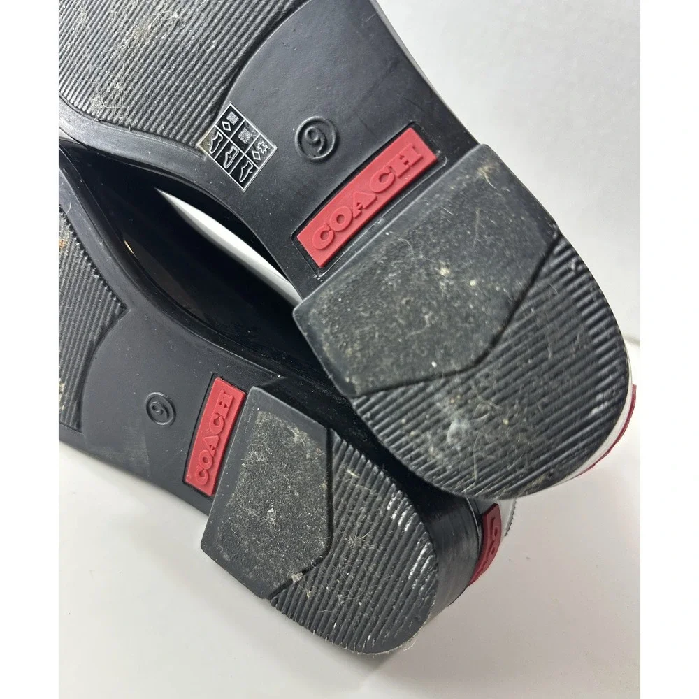 Coach Rivington Rain Boot Coach Signature Logo Shoes Black Booties Womens Size 9 - Picture 11 of 14